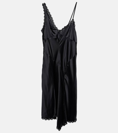 Isabel Marant Ayrich Embellished Asymmetric Sleeveless Midi Slip Dress In Black