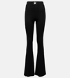 Area Viscose High Rise Flared Pants In Black