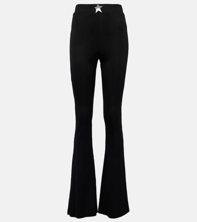 Area High-rise Flared Trousers In Black