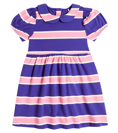 Mini Rodini Kids' Striped Cotton-blend Dress In Purple