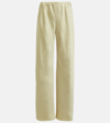 Vince High-rise Satin Wide-leg Pants In Haystack