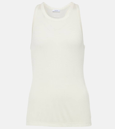 Ferragamo Silk And Cupro Jersey Tank Top In Off White