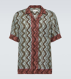 Dries Van Noten Geometric Patterned Carltone Chiffon Shirt In Brown