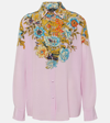 Etro Floral-print Crepe De Chine Shirt In Pink