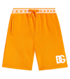 Dolce & Gabbana Logo Cotton Jersey Shorts In Arancio Brillante