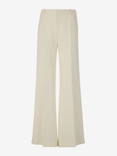 Chloé Formal Linen Trousers In Beix