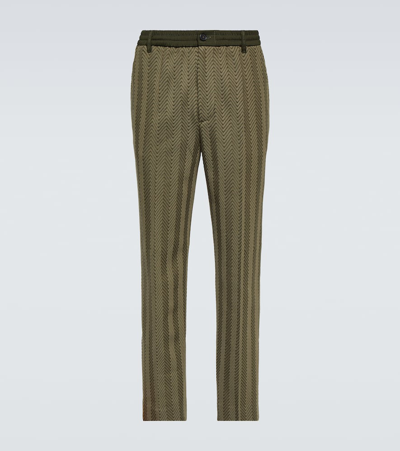 Missoni Zig Zag Cotton-blend Straight Pants In Sea Turtle