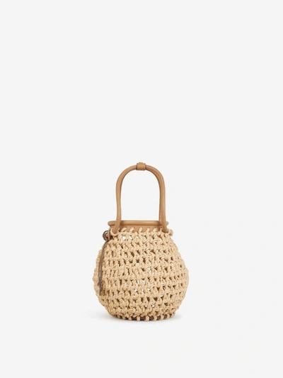 Cult Gaia Enya Crochet Top-handle Bag In Marró