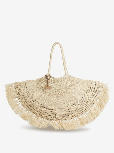 Cult Gaia Lucia Woven Fringed In Crema