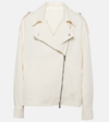Brunello Cucinelli Cotton And Linen Biker Jacket In Panama