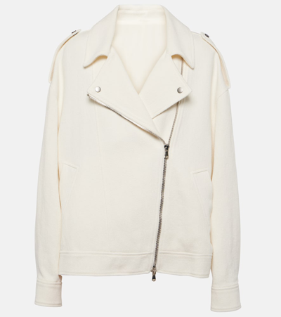 Brunello Cucinelli Cotton And Linen Biker Jacket In Panama