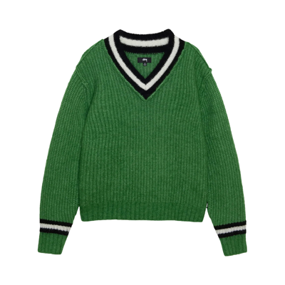 Pre-owned Stussy Mohair Tennis Sweater 'green'