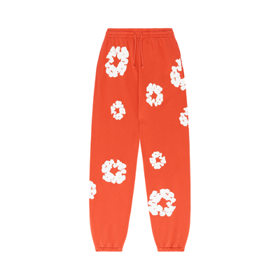 Pre-owned Denim Tears The Cotton Wreath Sweatpants 'orange'