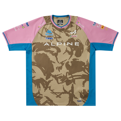 Pre-owned Palace X Kappa For Alpine Driver Jersey 'desert Camo' In Tan