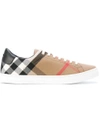 BURBERRY HOUSE CHECK AND LEATHER SNEAKERS,405403712264129