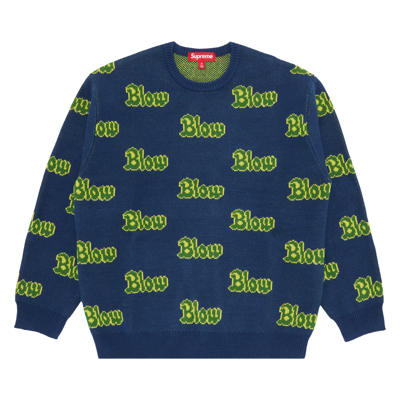 Pre-owned Supreme Blow Sweater 'navy' In Blue