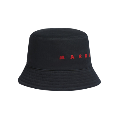 Pre-owned Marni Logo Bucket Hat Ii 'black'