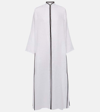 Tory Burch Contrasting-trim Linen Maxi Caftan In White