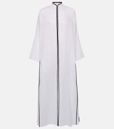 Tory Burch Linen Caftan In White