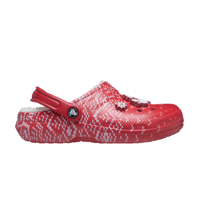 Pre-owned Crocs Classic Lined Clog 'holiday Charm - Red'