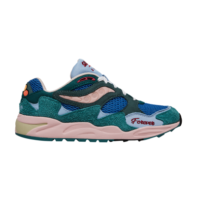 Pre-owned Saucony Jae Tips X Grid Shadow 2 'what's The Occasion? - Wear To A Date' In Blue