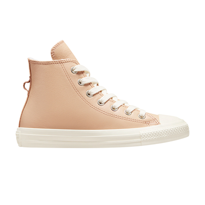 Pre-owned Converse Wmns Chuck Taylor All Star Leather High 'faux Fur Lining - Epic Dune Egret' In Pink