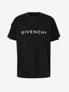 Givenchy Destroyed-effect Logo T-shirt In Negre