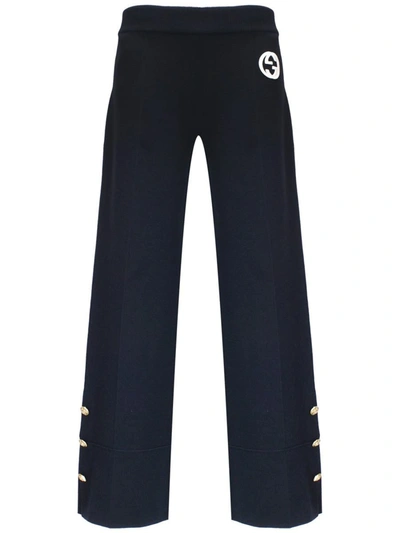 Gucci Trousers In Navy/ivory/mix
