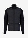 Herno Ribbed Panelled Down Jacket In Blau Marí