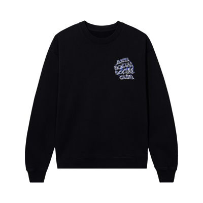Pre-owned Anti Social Social Club X Fragment Design Bolt Crewneck 'black/navy'
