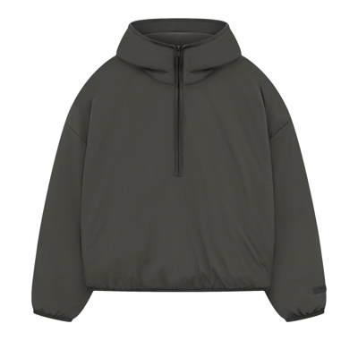 Pre-owned Essentials Fear Of God  Filled Half Zip Hoodie 'ink' In Black