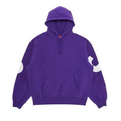 Pre-owned Supreme Big Logo Jacquard Hooded Sweatshirt 'purple'
