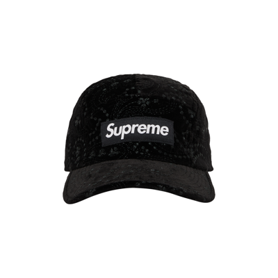 Pre-owned Supreme Velvet Paisley Camp Cap 'black'