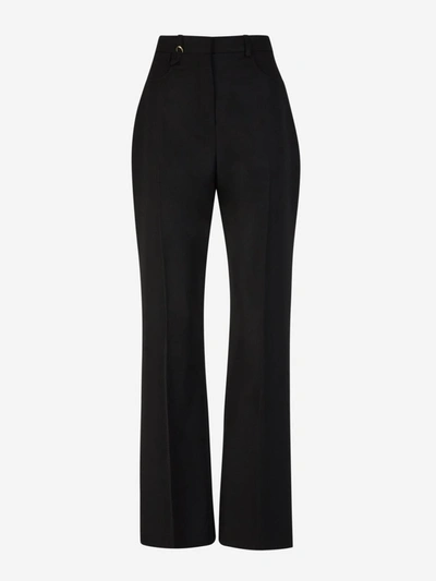 Jacquemus Wool Formal Trousers In Negre