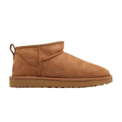 Pre-owned Ugg Wmns Classic Ultra Mini Boot 'chestnut' In Brown