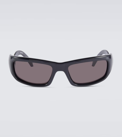 Balenciaga Hamptons Rectangular Sunglasses In Black-black-grey