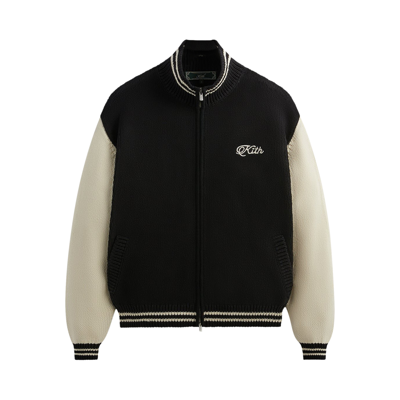 Pre-owned Kith Wyona Full Zip Varisity Sweater 'black'