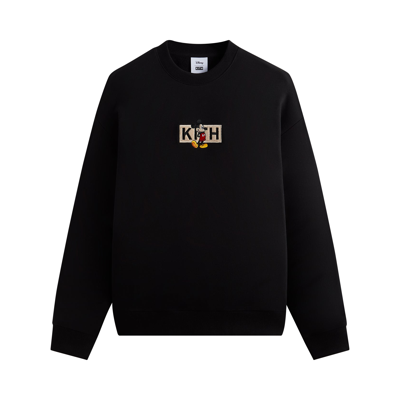 Pre-owned Kith For Mickey & Friends Cyber Monday Mickey Classic Logo Crewneck 'black'