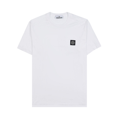Pre-owned Stone Island Garment Dyed Logo T-shirt 'white'