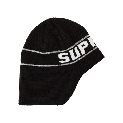 Pre-owned Supreme Earflap Beanie 'black'