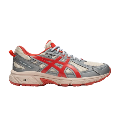 Pre-owned Asics Kirsh X Wmns Gel Venture 6 'birch Fiery Red' In Cream