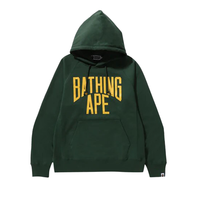 Pre-owned Bape Nyc Logo Pullover Hoodie 'green'