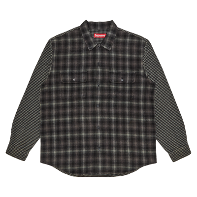 Pre-owned Supreme Houndstooth Plaid Flannel Shirt 'black'