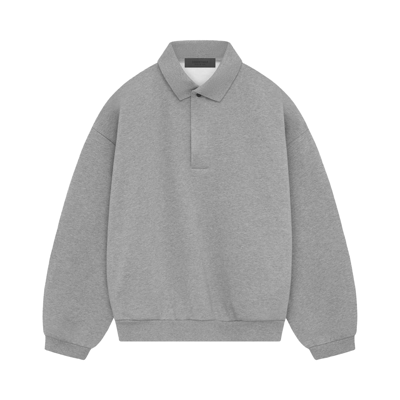 Pre-owned Essentials Fear Of God  Long-sleeve Polo 'dark Heather Oatmeal' In Grey
