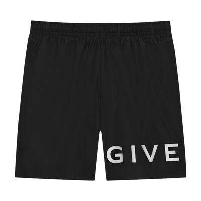 Pre-owned Givenchy 4g Long Swim Shorts 'black/white'