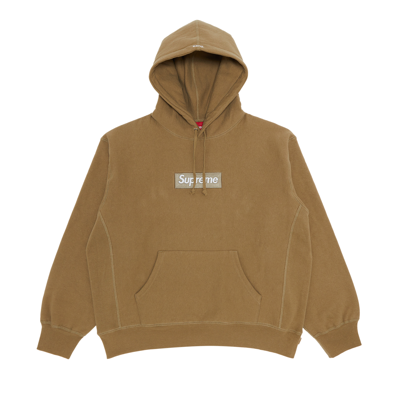 Pre-owned Supreme Box Logo Hooded Sweatshirt 'dark Sand' In Tan