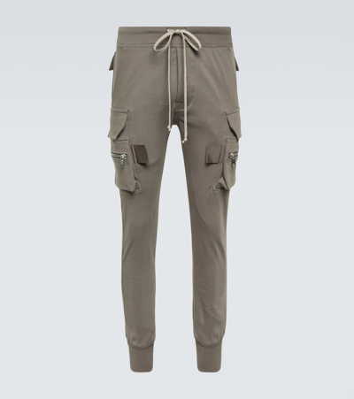 Rick Owens Mastodon Cotton Jersey Cargo Pants In Dust