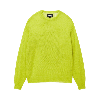 Pre-owned Stussy Loose Knit Sweater 'lime' In Green