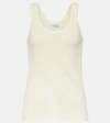 Lemaire Ribbed Cotton Tank Top In Lemon Glaze