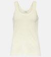 Lemaire Ribbed-knit Cotton Tank Top In Yellow